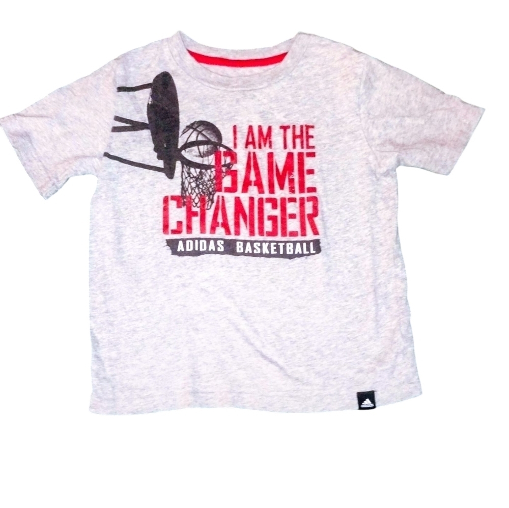 Adidas Boys Game Changer Gray Short Sleeve T Shirt SZ 5